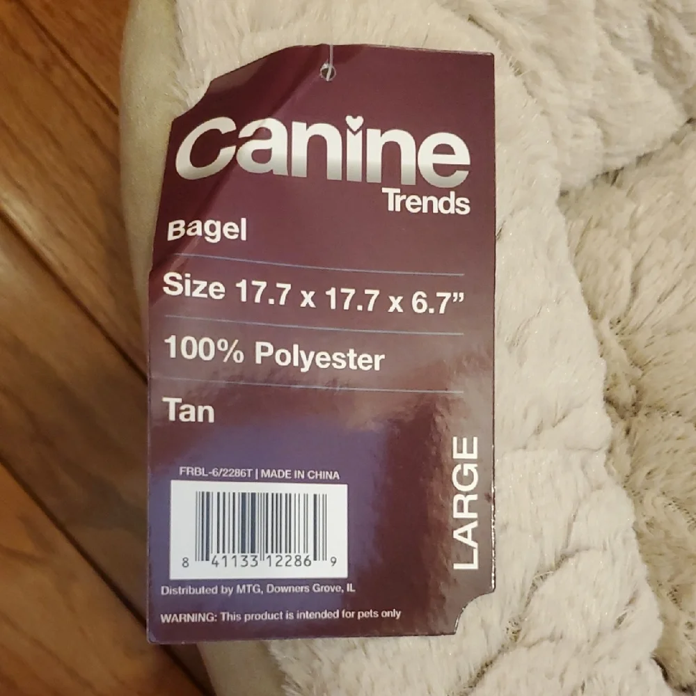 Cream Fuzzy Dog Bed with Donut Design
